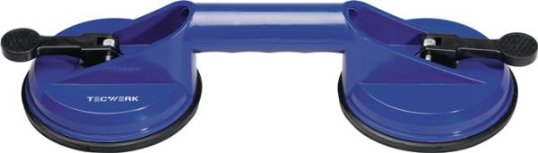 TECWERK Saugheber Tragfähigkeit 80 kg Kopf-Ø 118 mm 2 Köpfe ABS Kunststoff